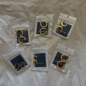 NWT gold chunky hoop earrings (6 pk)